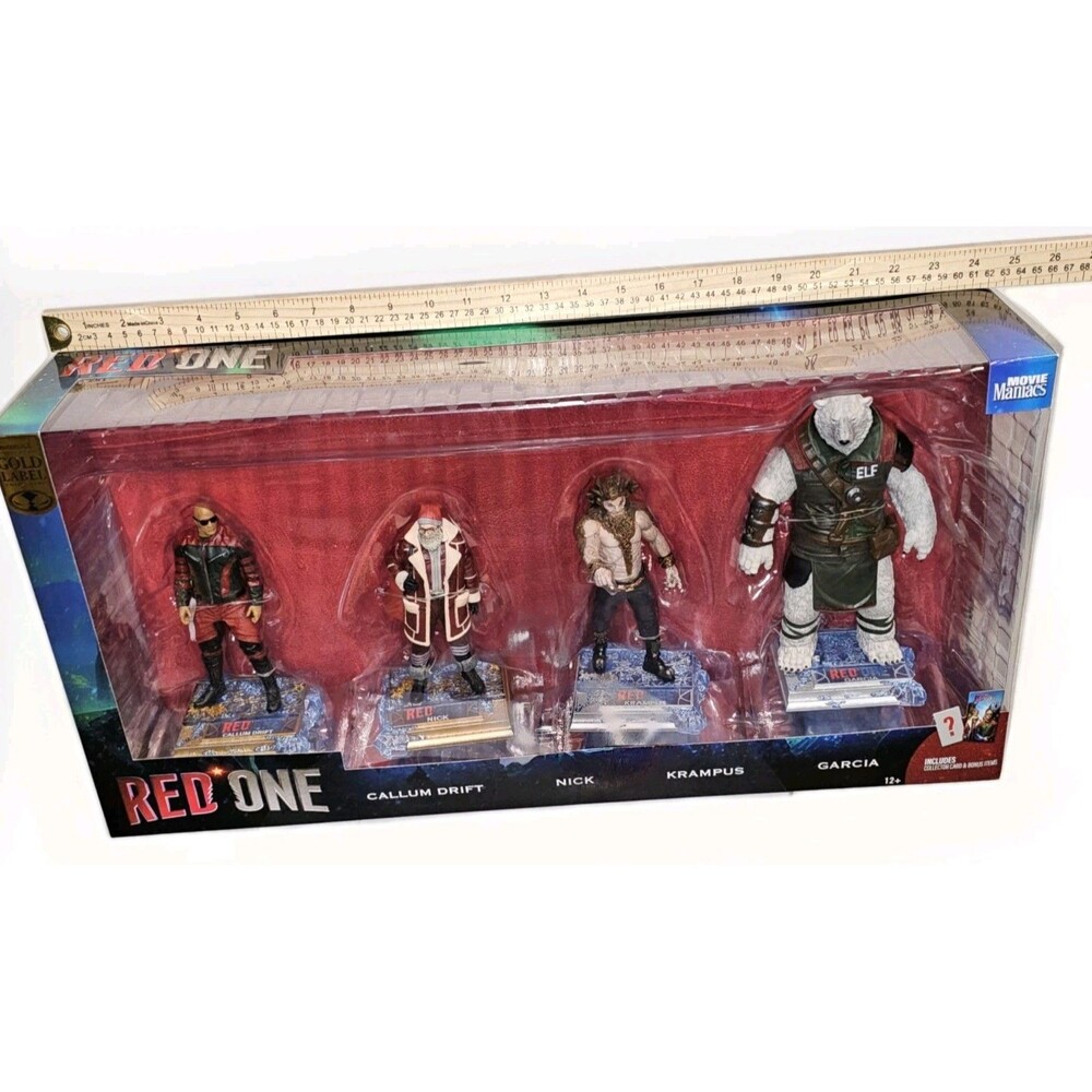 Limited Edition 3,600 Pcs! McFarlane Toys Red One Movie Maniacs 4-Pack New